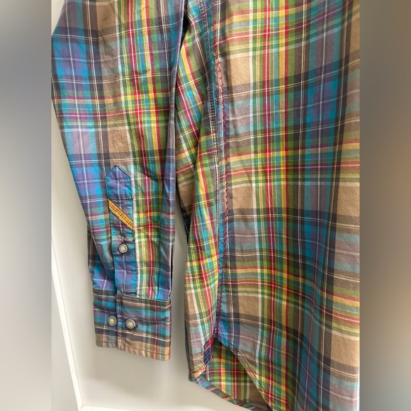 Robert Graham Mens Size M Freshly Laundered Shirt Plaid Button Front Multi Blue - Picture 8 of 9